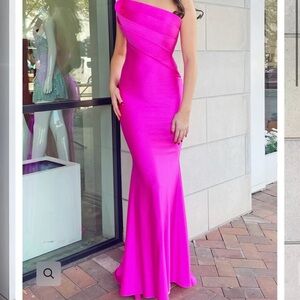Nicole Bakti 7082 - Elegant Pink Evening Gown
